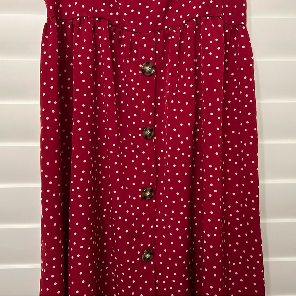 SHEIN Red With White Polka Dots Dress - Picture 5 of 11